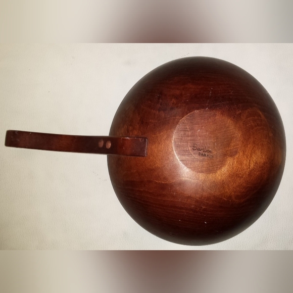 Vintage Baribocraft Canada Wood Bowl With Handle - Picture 7 of 9